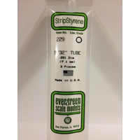 EVERGREEN WHITE POLYSTYRENE TUBE 0.281 X 14" / 7.1MM X 36CM (3)
