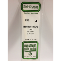 Evergreen White Polystyrene Quarter Round 0.080 X 14" / 2Mm X 36Cm (3)