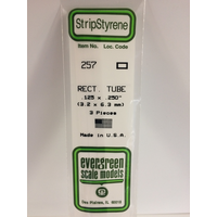 Evergreen White Polystyrene Rectangular Tube 0.125 X 0.250 X 14" / 3.2Mm X 6.4Mm X 36Cm (3)