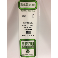 EVERGREEN WHITE POLYSTYRENE CHANNEL 0.188 X 14" / 4.8MM X 36CM (3)