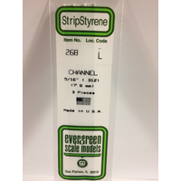 Evergreen White Polystyrene Channel 0.312 X 14" / 7.9Mm X 36Cm (3)