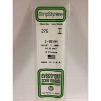 Evergreen White Polystyrene I-Beam 0.188 X 14" / 4.8Mm X 36Cm (3)