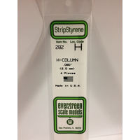 Evergreen White Polystyrene H-Column 0.080 X 14" / 2Mm X 36Cm (4)