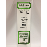 EVERGREEN WHITE POLYSTYRENE ANGLE 0.156 X 14" / 4MM X 36CM (3)
