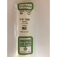 Evergreen White Polystyrene Round Tube 0.438 X 24" / 11.1Mm X 61Cm (3)