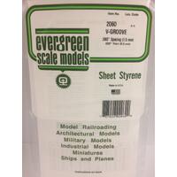 Evergreen White Polystyrene V-Groove Siding Sheet 0.060 X 6 X 12" / 1.5Mm X 15Cm X 30Cm (1)