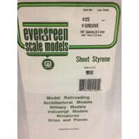 Evergreen White Polystyrene V-Groove Siding Sheet 0.125 X 6 X 12" / 3.2Mm X 15Cm X 30Cm (1)