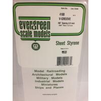 Evergreen White Polystyrene V-Groove Siding Sheet 0.188 X 6 X 12" / 4.8Mm X 15Cm X 30Cm (1)
