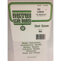 Evergreen White Polystyrene V-Groove Siding Sheet 0.250 X 6 X 12" / 6.4Mm X 15Cm X 30Cm (1)