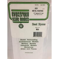 EVERGREEN WHITE POLYSTYRENE SEAM ROOF SHEET 0.500 X 6 X 12" / 12.7MM X 15CM X 30CM (1)