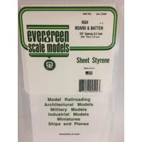 Evergreen White Polystyrene Board & Batten Sheet 0.125 X 6 X 12" / 3.2Mm X 15Cm X 30Cm (1)