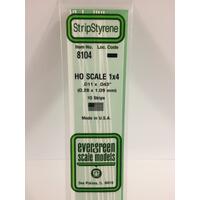 Evergreen White Polystyrene Ho Scale Strip 0.011 X 0.046 X 14" (10)