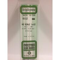 EVERGREEN WHITE POLYSTYRENE HO SCALE STRIP 0.011 X 0.138 X 14" (10)
