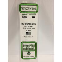 Evergreen White Polystyrene Ho Scale Strip 0.023 X 0.069 X 14" (10)