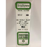 Evergreen White Polystyrene Ho Scale Strip 0.023 X 0.023 X 14" (10)