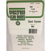 Evergreen White Polystyrene Sheet 0.080 X 6 X 12" / 2Mm X 15Cm X 30Cm (1)