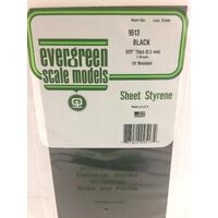 EVERGREEN BLACK POLYSTYRENE SHEET 0.020 X 6 X 12" / 0.51MM X 15CM X 30CM (3)