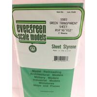 Evergreen Transparent Green Polystyrene Sheet 0.010 X 6 X 12" / 0.25Mm X 15Cm X 30Cm (2)
