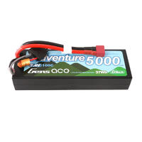 GENS ACE G-TECH 2S ADVENTURE 5000MAH 100C 7.4V HARDCASE/HARDWIRED LIPO BATTERY (DEANS)