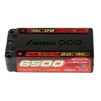 Gens Ace 2S Redline 2.0 6500Mah 140C 7.6V Hardcase Lipo Battery (5.0Mm Bullet)