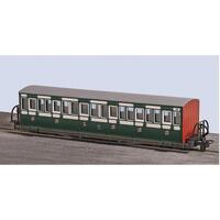 Peco Glt Oo-9 - Fr Short "Bowsider" Bogie Coach  Early Preservation Green 18