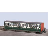 Peco Glt Oo-9 - Fr Short "Bowsider" Bogie Coach  Early Preservation Green 20