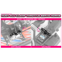 Hudy Alu Clamp Throttle Servo Horn - Ko, Sanwa - 2-Hole - M3 - 23T - Hd293447