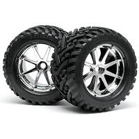 Hpi Mounted Goliath Tire 178X97Mm On Blast Wheel Chrome [4727]