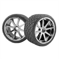 HPI MOUNTED PHALTLINE TIRE 140X70MM ON BLAST WHEEL CHROME [4729]