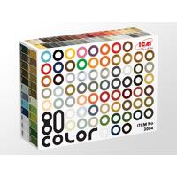 Icm Acrylic Paint Set: 80 Pcs (77 Color + 3 Varnishes) - 80 Colours