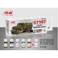 Icm Acrylic Paint Set: Us Wwii Vehicles (G7107) - 6 Colours