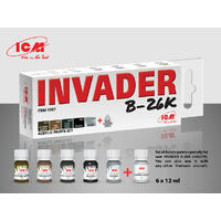 Icm Acrylic Paint Set: Invader B-26K And Other Vietnam Aircraft - 6 Colours
