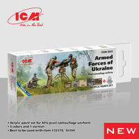 Icm Acrylic Paint Set: Armed Forces Of Ukraine (Pixel Camouflage Uniform) - 6 Colours