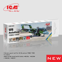 Icm Acrylic Paint Set: Us Aviation 1980 - 1990 - 6 Colours