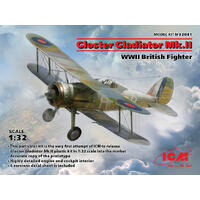 Icm 1/32 Gloster Gladiator Mk.Ii Wwii British Fighter Plastic Model Kit