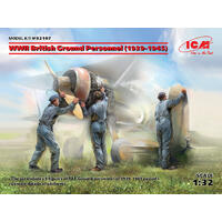 Icm 1/32 Wwii British Ground Personnel (1939-1945) (3 Figures) Plastic Model Kit