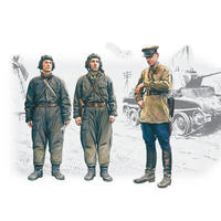 Icm 1/35 Soviet Tank Crew (1939-1942) (3 Figures - 1 Officer 2 Tankmen) Plastic Model Kit