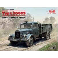 Icm 1/35 Typ L3000S Wwii German Truck Plastic Model Kit
