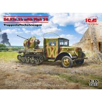 Icm 1/35 Sd.Kfz.3B With Flak 38 Aa Gun Plastic Model Kit