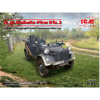 Icm 1/35 Le.Gl.Einheitz-Pkw Kfz.2 Wwii German Light Radio Communication Car Plastic Model Kit