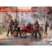 Icm 1/35 Model T 1914 Fire Truck With Crew Plastic Model Kit