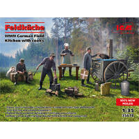 Icm 1/35 Feldk£¼Che Wwii German Field Kitchen With Cooks Plastic Model Kit
