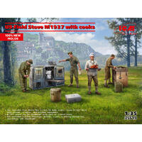 Icm 1/35 Us Field Stove M1937 With Cooks Plastic Model Kit
