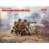 Icm 1/35 Wwii British Vickers Mg Crew (Vickers Mg & 2 Figures) Plastic Model Kit