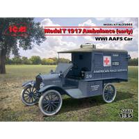 Icm 1/35 Model T 1917 Ambulance (Early) Wwi Aafs Car Plastic Model Kit