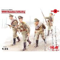 Icm 1/35 Wwi Russian Infantry (4 Figures) Plastic Model Kit