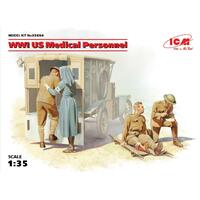 Icm 1/35 Wwi Us Medical Personnel (4 Figures) Plastic Model Kit