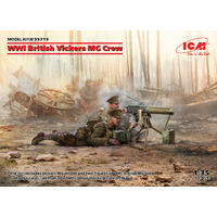 Icm 1/35 Wwi British Vickers Mg Crew (Vickers Mg & 2 Figures) Plastic Model Kit