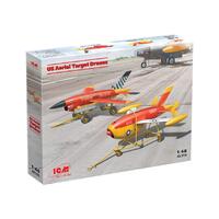 Icm 1/48 Us Aerial Target Drons (2 Drones And 2 Trailers) Plastic Model Kit