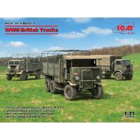 Icm 1/35 Wwii British Trucks Plastic Model Kit Diorama Set